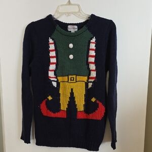 Festive Elf Design Crewneck Sweater